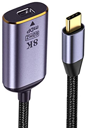 NFHK USB4 USB-C Typ-C Quelle auf Mini-Displayport Mini-DP-Buchse Kabel Display 8K 60Hz UHD 4K Monitor Displays