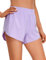 CRZ YOGA Damen Mid Waist Running Shorts Seitliche Splits Sport Workout Kurze Hose Leichte Atmungsaktive Sporthose Laufhose Flieder 36