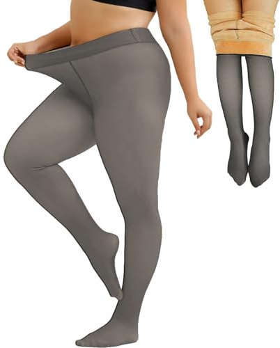 Merlvida Medias Térmicas Mujer con Interior de Forro Polar Medias Reductoras Mujer Transparentes Falsas Medias Térmicas Invierno Mallas Alto Cintura Leggings Pantimedias Leotardos Talla Grande S-3XL