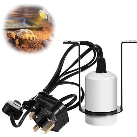 Hojalis Reptile Heat Lamp Holder, 300W Ceramic Heat Bulb Holder with On/Off Switch, Pet Heater Bracket for E27 Bulb, Heat Lamp Holder for Reptile Lizard Turtle Snake (No Bulbs) [Energy Class A]