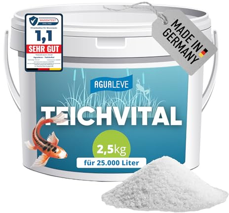 AGUALEVE® Teichvital 2,5kg *NEU* | der Fittmacher für jeden Teich mit innovativen BIO3-Hochleistungs-Mikroogransimen | für Fisch-, Garten- & Schwimmteiche | Made in Germany | für 25.000l Teichwasser