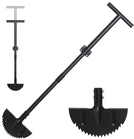 Starbover Coupe-bordures manuel avec poignée réglable de 86 à 106 cm, noir, coupe bordure de jardin professionnelle demi-lune pour terrasse, parterres de fleurs et allée