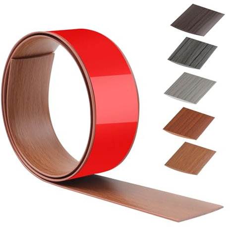 100cm X 5cm Striscia Di Soglia Autoadesivo,Profilo Di Transizione Pvc Per Cucina/Soggiorno,Transizione Del Pavimento Per Unire Le Fughe Del Pavimento/Piastrelle(Venatura Del Legno Di Teak Tailandese）