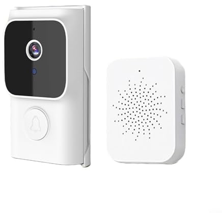 Timbre de video inteligente WiFi con control de aplicación y almacenamiento en la nube para mejorar la seguridad del hogar (blanco)