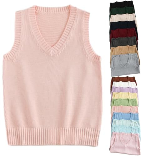 Gilet tricoté ultra doux à col en V pour femme, gilet tricoté pour femme, automne hiver, coton décontracté, sans manches, pull de couleur unie, débardeur pour femme
