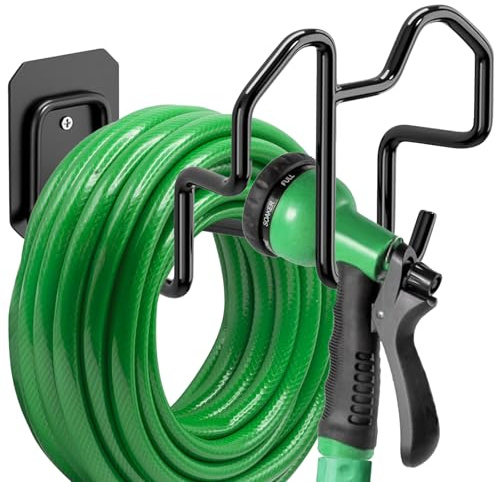 Supporto per tubo da giardino, appendiabiti da parete per tubo dell'acqua, prolunghe, tubo compressore d'aria, resistente e antiruggine