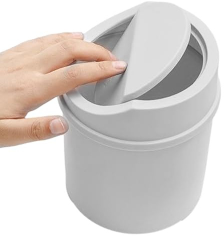 Xvilmaun Papelera Mini De Escritorio - Papelera De Mesa Con Tapa Abatible,Antiolores Para Hogar Baño Cocina Oficina Habitación