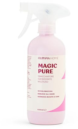Magic Pure - Smacchiatore Igienizzante Multiuso Spray con Ossigeno Attivo | Per Bucato Tessuti Tappeti Divani e Superfici | Elimina Macchie Muffa e Odori | Profumato | 500ml