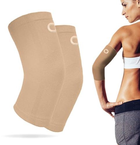Elbow Brace Compression Sleeve (1 Pair) - Instant Support Elbow Sleeves for Tendonitis, Arthritis, Bursitis, Tennis Elbow, Golfers Elbow, Treatment, Workouts, Weightlifting, Pain Relief, Recovery