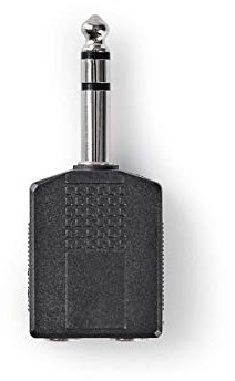 Nedis Stereo-Audio-Adapter - 6.35 mm Stecker - 2X 6.35 mm Buchse - Vernickelt - Gerade - 10 Stück - ABS - Schwarz