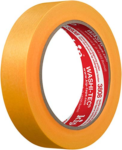 Kip 3808 WASHI-TEC® Goldkrepp® - Professionelles Malerband in premium Qualität 24 mm x 50 m | dünnes Washi Tape zum Abdecken, Malen & Lackieren, Malerklebeband für Malerarbeiten & Renovierungen