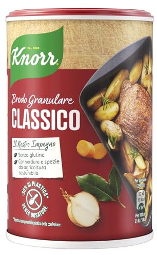 Knorr Brodo Granulare Classico - Brodo Vegetale Sostenibile, Senza Glutine, Lattosio e Conservanti, Ricco di Sapore, Ideale per Zuppe e Carne alla Griglia