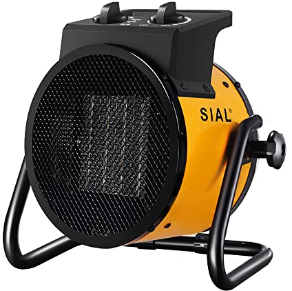 SIAL Termoventilatore 2000 W - Radiatore Elettrico - Ceramica - Riscaldamento Industriale - Riscaldamento Rapido in 3 Secondi - Termostato e Protezione da Surriscaldamento (Giallo)