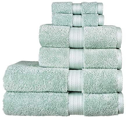 Christy Renaissance 6 Piece Towel Set | Eggshell | 100% Egyptian Cotton Pile | Luxuriously Soft and Super Absorbent | 675 GSM | 2 Bath Towels 2 Hand Towels 2 Face Cloths