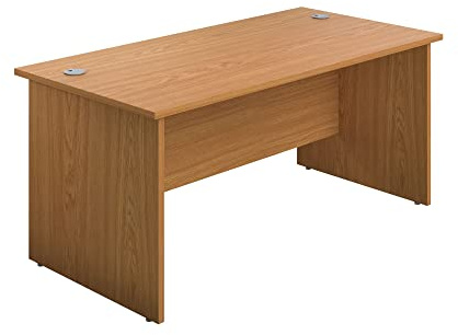 Office Hippo Panel Desk with 2 Mobile Storage Including Filing Drawer, A4, Foolscap, Oak, 120 x 80 x 73 cm
