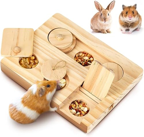 Bohrma Meerschweinchen Spielzeug Hamster Accessory Set Spielzeug FüR Hamster Aus Holz Kleintierspielzeug 6 In 1 Holzspielzeug Zur Futtersuche Geeignet FüR Meerschweinchen Kaninchen Chinchillas Hamster