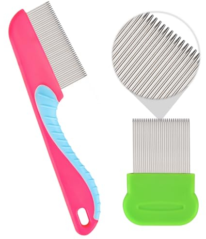 Läusekamm Nissenkamm,Metall Mensch Läusekamm Nissenkamm extra fein,Flohkamm lausemittel,Flöhe Kämme,Nissenkamm Entfernt Sicher Läuse aus Extra Fein für Baby Kinder Erwachsene und Haustier