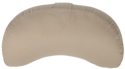 Bodhi Meditationskissen Halbmond | Yogi MOND ECO | Bezug aus 100% Bio-Baumwolle | Yogakissen halbmondförmig mit Buchweizenfüllung | Halbmondkissen für Yoga & Meditation | Light Taupe
