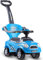 3 in 1 Ride on Push Car, Toddlers Stroller Sliding Walking with Parent Handle Push Bar, Horn Sound, Upgrade Safety Barrier, Storage Compartment, Toddler Slider Walker for Boys Girls (Blue)