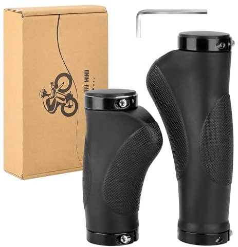 GXCROR Ergonomische Fahrradgriffe mit Anti-Rutsch-Punktdesign | Stoßdämpfende Lenkergriffe aus Gummi für Mountainbikes | 130mm 93mm Sicherheitsgriffe