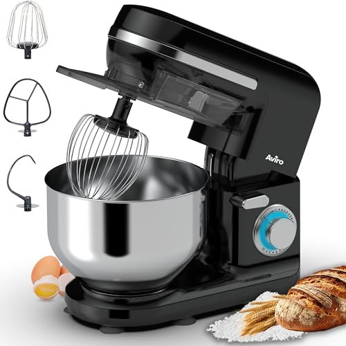 Brixy Küchenmaschine - Küchenmixer - 5L Edelstahl Rührschüssel - Küchenroboter - Küchenmaschine - Inkl. Zubehör - 1000W - Schwarz