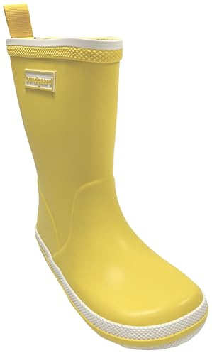 Bundgaard Bottes en caoutchouc naturel pieds nus modèle : Charly High en bleu marine ou jaune, 8450 Jaune tournesol, 34 EU