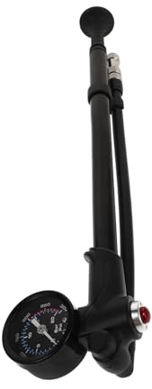 TOGEVAL High Pressure Bicycle Pump with Gauge Portable Front Fork Rear Suspension Inflator for Electric Bikes Cars and Basketballs Durable Efficient Multiuse Air Pump