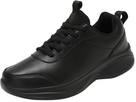 Chaussures de sport pour homme - Noir - En cuir - Imperméables - Antidérapantes - Chaussures de marche - Chaussures de loisirs - Légères - Chaussures basses - Chaussures de jogging sportives, Noir