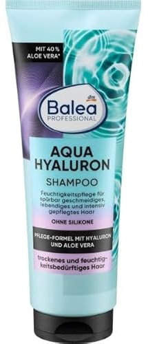 Balea Aqua Hyaluron Shampoo, Feuchtigkeitspflege für trockenes Haar, mit Hyaluron und Aloe Vera 250ml