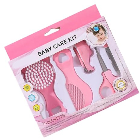 Juego de 5 piezas para el cuidado de la salud del bebé, incluye cepillo para el pelo, peine y recortador de uñas, kits de aseo para recién nacidos, para bebés y bebés suaves