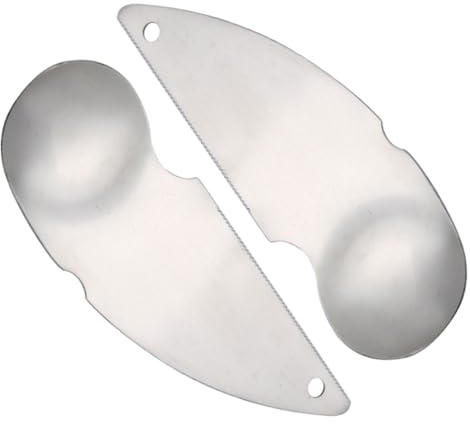 OUNONA Pelador de Kiwis y Cucharas para Carne y Fruta de Acero Inoxidable Set de 2 Unidades Herramienta Manual para Pelar y Cortar Kiwis Duraznos y Cítricos Utensilio Práctico para