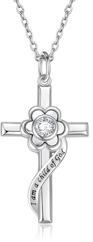 Sterling Silver Opal Blomkorshänge Dop Smycken Första nattvardsgåvor för kvinnor Guddotter