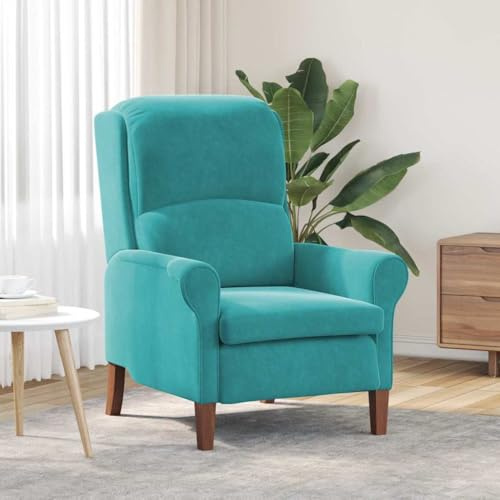 Frdhee Poltrona da massaggio per TV, colore turchese, 76 x 94 x 102 cm, in velluto, per soggiorno, camera da letto, home cinema, veloce da montare