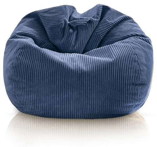 Aiire Puff Salon Pana Moderno - Puf Gigante con Relleno Incluido para Decoracion Habitacion Juvenil - Puffs Infantiles XXL - Bean Bag Chair Infantil XXL o Cojin de Suelo Grande Azul [100x75 cm]