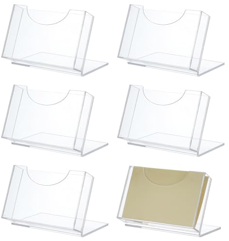 OLYCRAFT 6pcs Porte-cartes postales en acrylique Support d'affichage transparent pour cartes 10.7x15.6cm Présentoir Porte-cartes vœux Organisateur pour organisateur Bureau Table Maison Bureau Menu