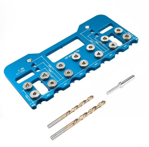 Juego de plantillas de agujero de bolsillo, localizador de carpintería de aluminio para guía de perforación de bisagras de gabinete, herramienta de posicionamiento de riel de cajón, kit de instalación