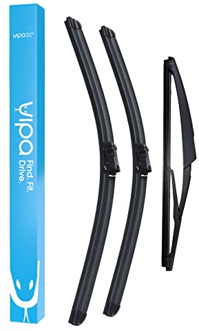 Vipa Car Parts Premium Wiper Blade Set | fits: FIAT 500 Hatchback (Oct 2007 Onwards) | All-Weather Performance | Durable, Streak-Free Windshield Wipers | Easy Installation