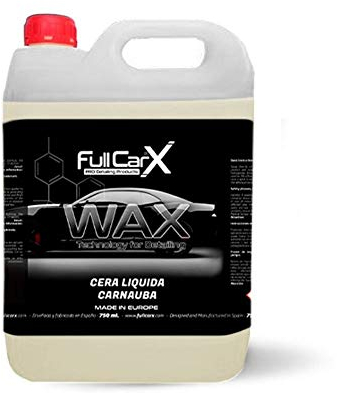 AutoFullCar Wax Technology 5L Cera Carnauba Liquida per auto | Finitura lucida professionale, rivestimento protettivo durevole ed effetto idrofobo che respinge acqua e sporco
