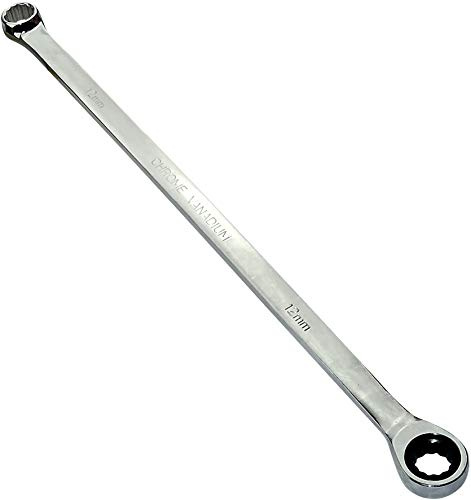 AERZETIX - Llave Plana Bi-Hexagonal Poligonal Doble ojo/anillo 12mm - a Llave de trinquete 12mm Extra larga métrica 12 lados - Longitud 33cm - Mango recto/pulido - en acero CR-V - C45618