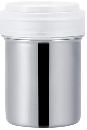 Puderzuckerstreuer mit Deckel, Edelstahl-Pulverstreuer Duster/Mesh Sieb für Zucker, Kakao-Zimt, Schokoladenmehl-Gewürzstreuer(L)