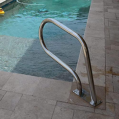 Handläufe für Schwimmbeckenrampen, Sicherheitshandläufe aus Edelstahl 304, 3-Bogen-Griffe, Eingang zu unterirdischen Pools