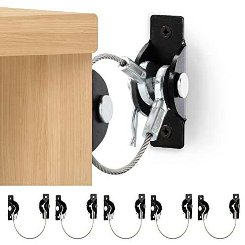 Möbelanker, Kippschutz-Set (6er-Pack) – Möbelgurte zur Babysicherung, sicherer 180 kg Schrank verhindert Herunterfallen, verhindert Fallen, Wandanker verhindern die Sicherheit von Kindern und