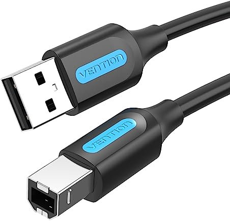 VENTION Printer Cable 1.5m USB 2.0 Type A Male to B Male Lead Scanner Cord USB Printer Cable Compatible with HP/Epson/Dell/Canon/Lexmark/Xerox/Brother/Samsung etc.