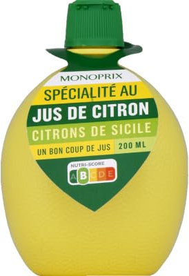Monoprix Jus de citron sicile - Le flacon de 200ml
