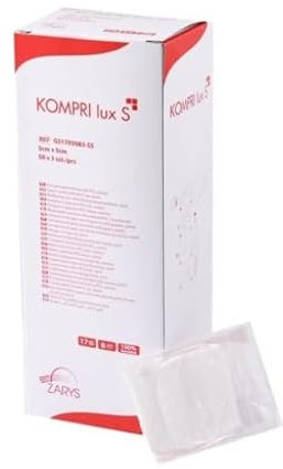 MEDICALMONO - Compresse piegate di garza STERILI, 100% cotone, 16 strati CM 10X10 CM (50 buste da 3 pz) - Tot. 150 pz