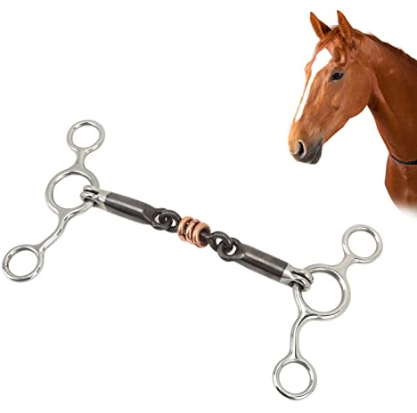 Topyond Filetto con Anello Gag in Ottone in Acciaio Inossidabile Bocchino da 145 Mm Attrezzatura Efficace per L'addestramento del Cavallo Controllo Preciso E Comunicazione Ideale per La Monta Western