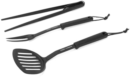 Cadac BBQ Set of 3 - Plastique - Pinces et spatules - Accessoires pour grillades - Noir - Barbecue