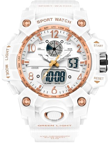 Women's Watch Digital Waterproof Watches Sport Military Tactical Analogue Watch Outdoor Electronic Ladies Wrist Watch LED Luminous Alarm Stopwatch Calendar Week Watches for Women Girls Teenager