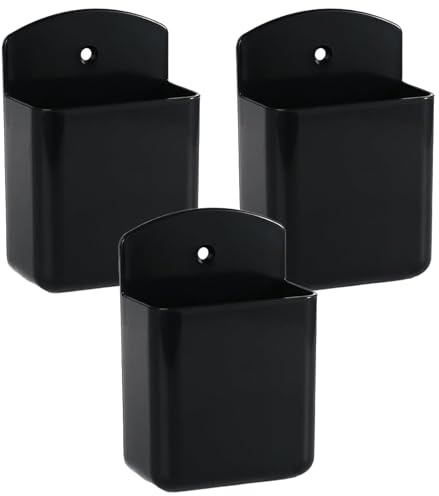 3PCS Porte-stylo Mural,Boîtier De Télécommande Mural Support,Range Telecommande Mural,Support Mural Auto-adhésif,Organisateur Mural Noir,Convient à la Maison, Au Bureau, Au Casier
