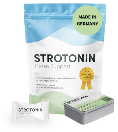 Strotonin Horse Nerve Support | Ergänzungsfuttermittel für Pferde bei Stress, Angst und Unruhe | Magnesium Pferd | herausfordernde Phasen: Transport, Stallwechsel & Training, Made in Germany -10 STK